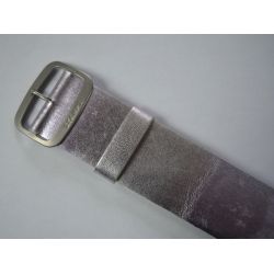 Photo Bracelet Cuir Argent Métal Stamps VINTAGE  Mis en Vente