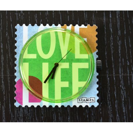 ___Photo Cadran_Montre Stamps " LOVE LIFE " Mis en Vente
