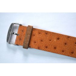 Photo Bracelet Cuir " Ostrich Brown " Mis en Vente