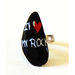 14 € Bague Réglable "  I Love My Rock " - 20%   !