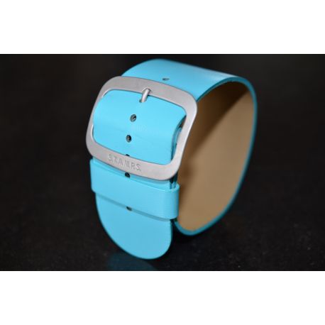 Photo Bracelet Cuir Stamps VINTAGE Turquoise Mis en Vente