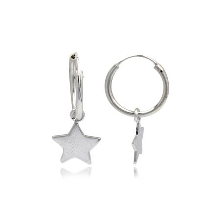 6 € BOUCLES D'OREILLES Charme Argent 925/000 Plein