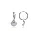 6 € BOUCLES D'OREILLES Charme Argent 925/000 Plein