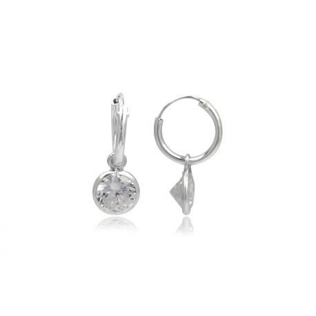 5 € BOUCLES D'OREILLES Charme Argent 925/000 Plein