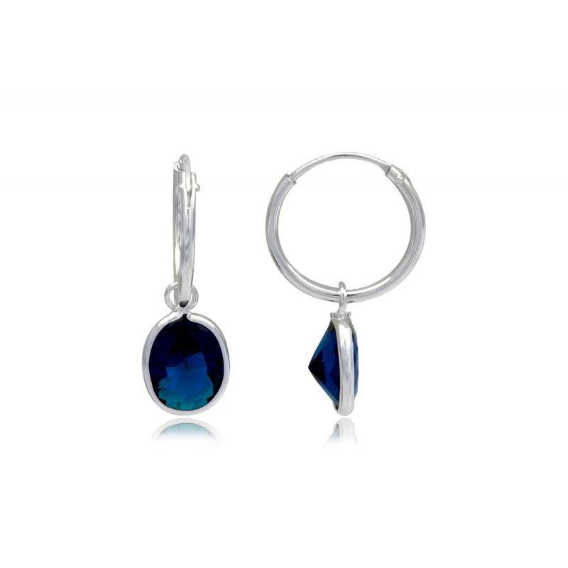Boucles D'oreilles Pendantes Cristal Bleu Et Argent 925 - Marque Tres.Or, Dormeuses, Livraison 48h France - Neuf Avec étiquettes