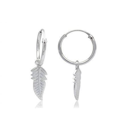  BOUCLES D'OREILLES Charme Argent 925/000 Plein