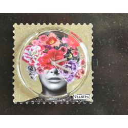 Photo Cadran Stamps HEAD FULL OF FLOWERS Exposition Mis en Vente