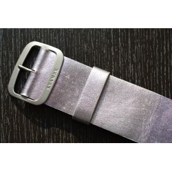 Photo Bracelet Cuir Argent Métal Stamps VINTAGE  Mis en Vente